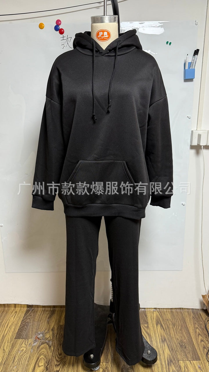 Damen nan elastische Yogahose mit Bauchumschlag und weitem Bein Drune