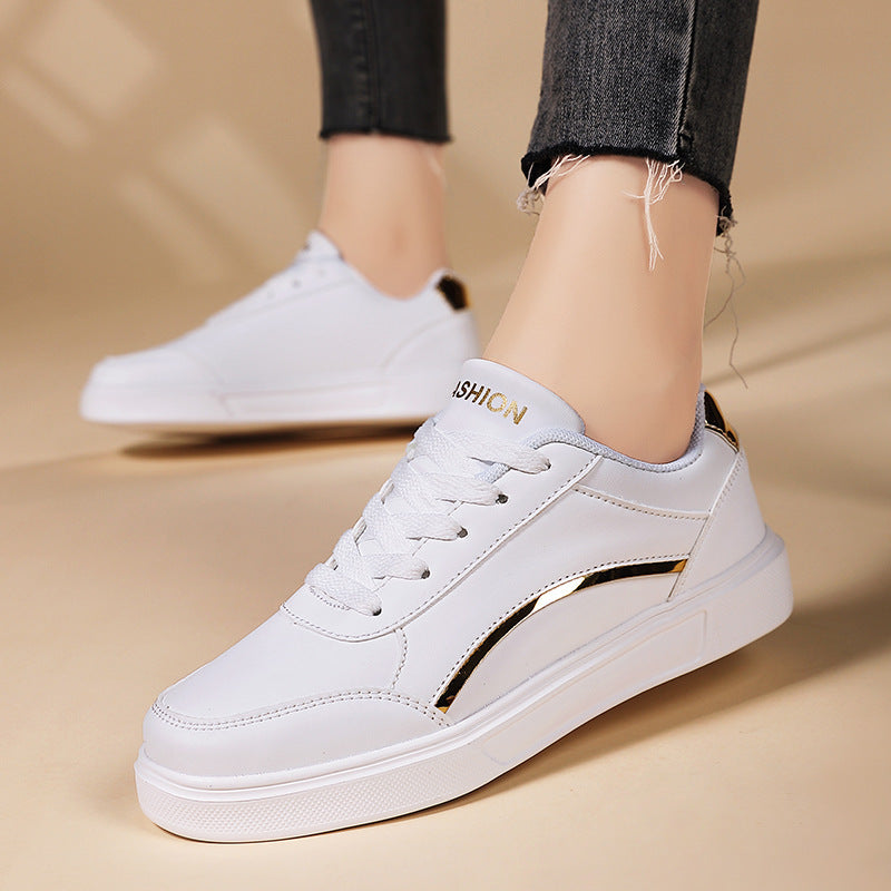 Unisex nan urbaner niedriger City-Sneaker mit veganem Kunstleder, dezenter Metallic-Zierkante und stoßdämpfender EVA-Laufsohle Drune