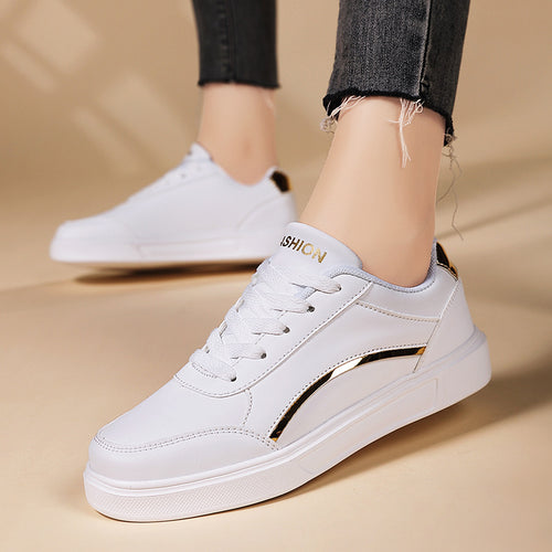 Unisex nan urbaner niedriger City-Sneaker mit veganem Kunstleder, dezenter Metallic-Zierkante und stoßdämpfender EVA-Laufsohle Drune