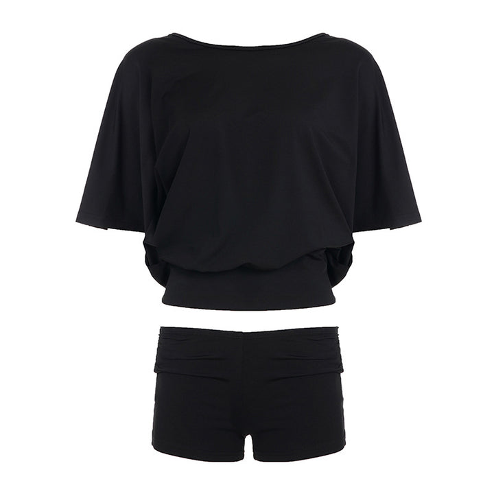 Damen Sportliches Zweiteiler-Set mit oversized Oberteil und kurzen Shorts Drune
