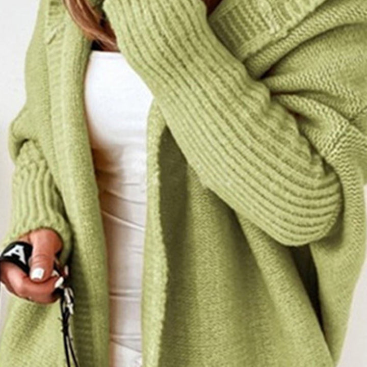 Damen Longline Kapuzen-Strickcardigan mit offener Front Drune