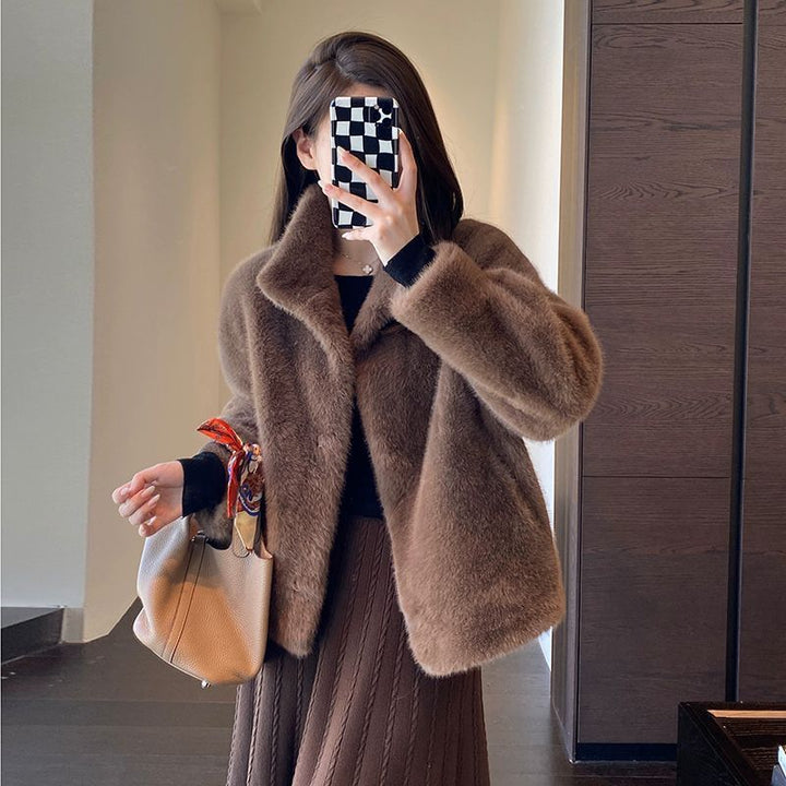 Damen kuschelige Teddyjacke Drune