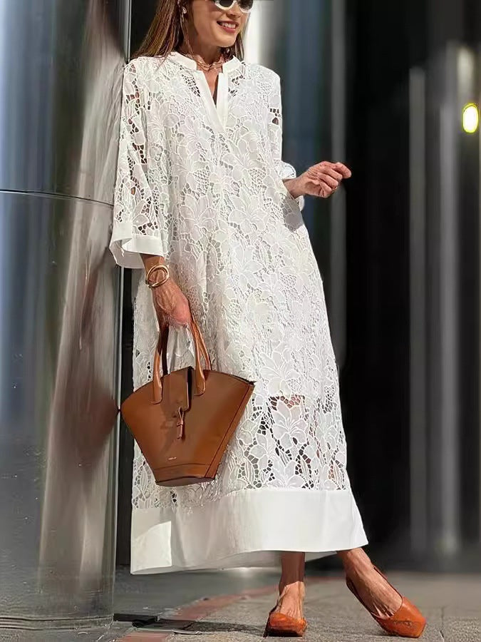 Damen Spitzenkleid im Boho-Stil mit feinen Details Drune