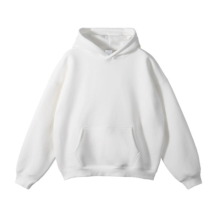 Unisex Schlichter Oversize-Kapuzenpullover mit Soft-Fleece-Innenseite und tiefer Raglannaht Drune