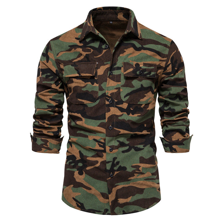 Herren Karohemd im camouflage Design mit Brusttaschen Drune
