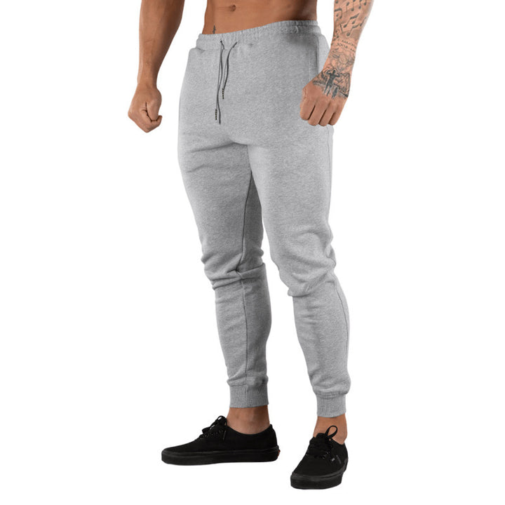Herren nan schmal geschnittene Fleece-Freizeithose mit Tunnelzug, Eingrifftaschen und Rippbündchen Drune