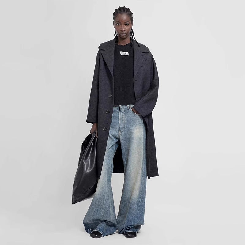 Damen Weite Jeans mit hoher Taille Drune