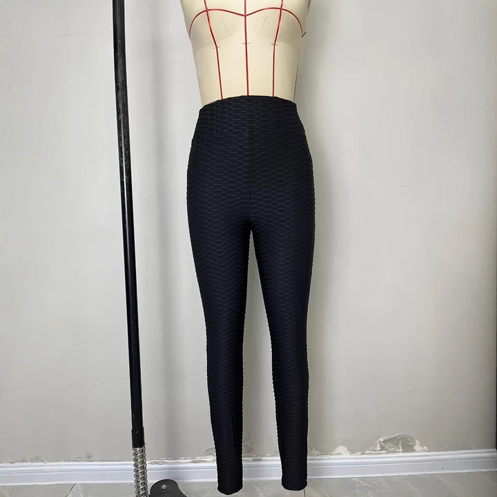 Damen Hochtaillierte Sportleggings mit strukturierter Oberfläche Drune
