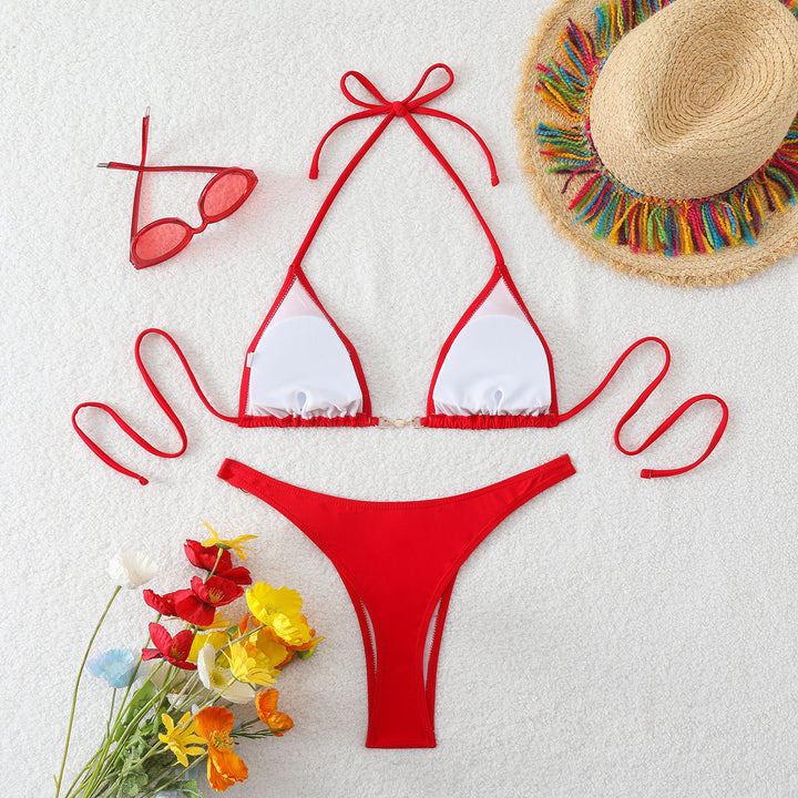 Damen Triangel-Bikini-Set mit modischen Details Drune