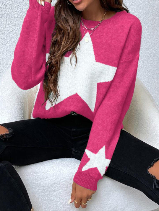 Drune Big Stars Pullover Rundhals Sweatshirt