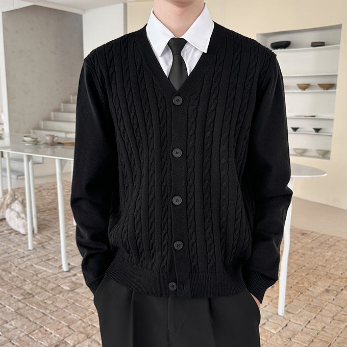 Herren Strickjacke mit Kabelmuster Drune