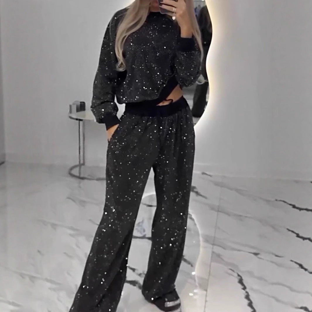 Damen Glitzernden Sportanzug Drune