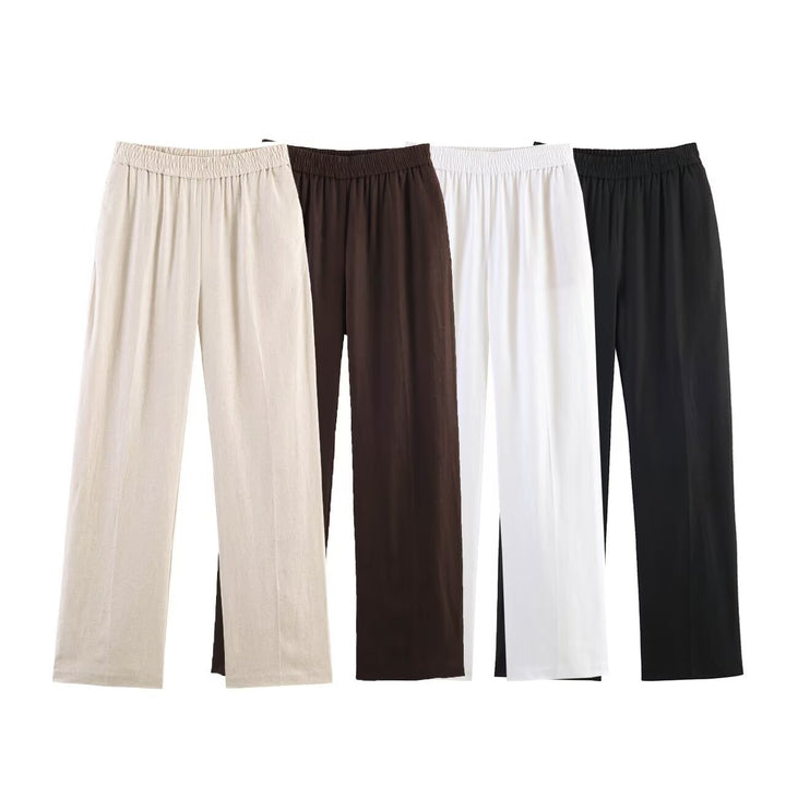 Damen elegante lockere Culotte mit elastischem Bund Drune