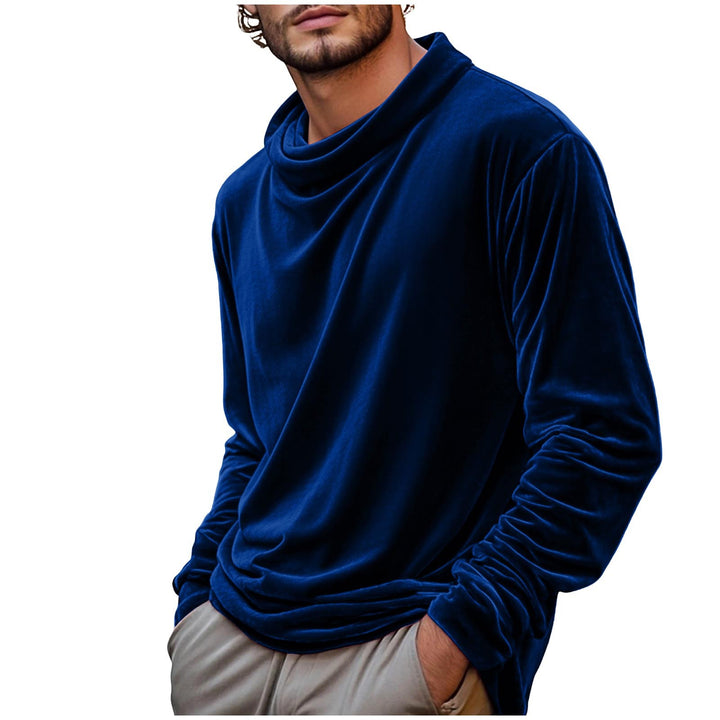 Herren Samt-Langarmshirt mit Schalkragen Drune