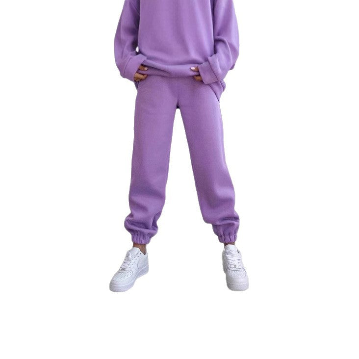 Damen nan lässige Jogginghose mit hohem Bund elastischen Knöchelabschlüssen und weichem Fleecefutter Drune