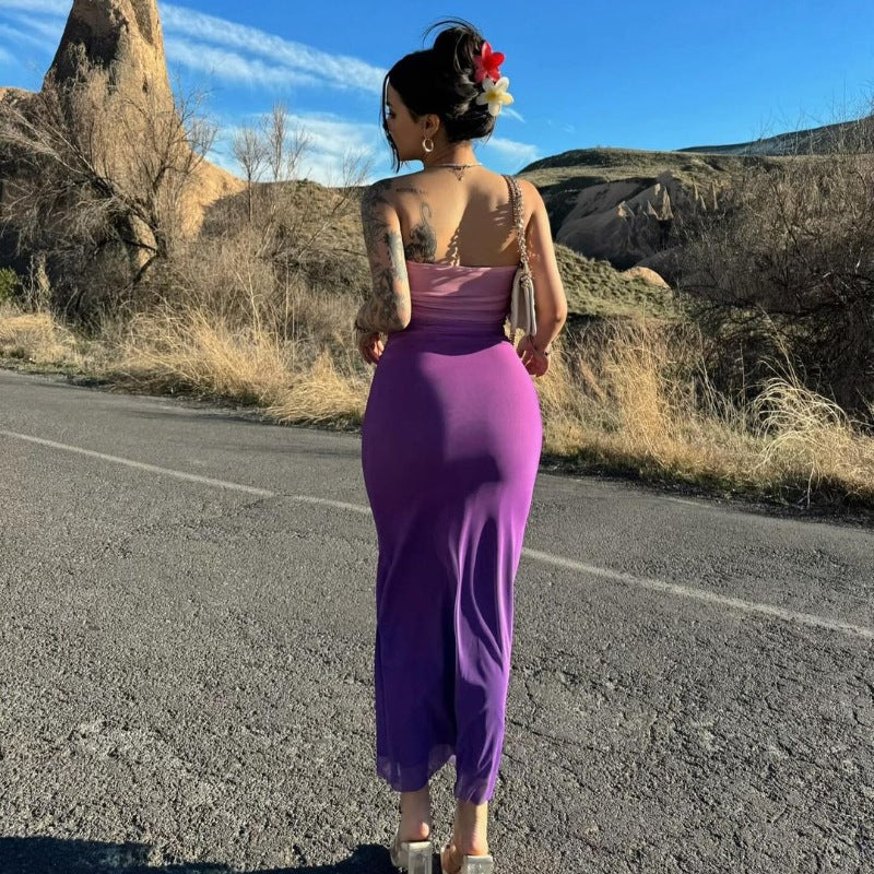 Damen figurbetontes Abendkleid mit schulterfreiem Design und eleganter Raffung Drune