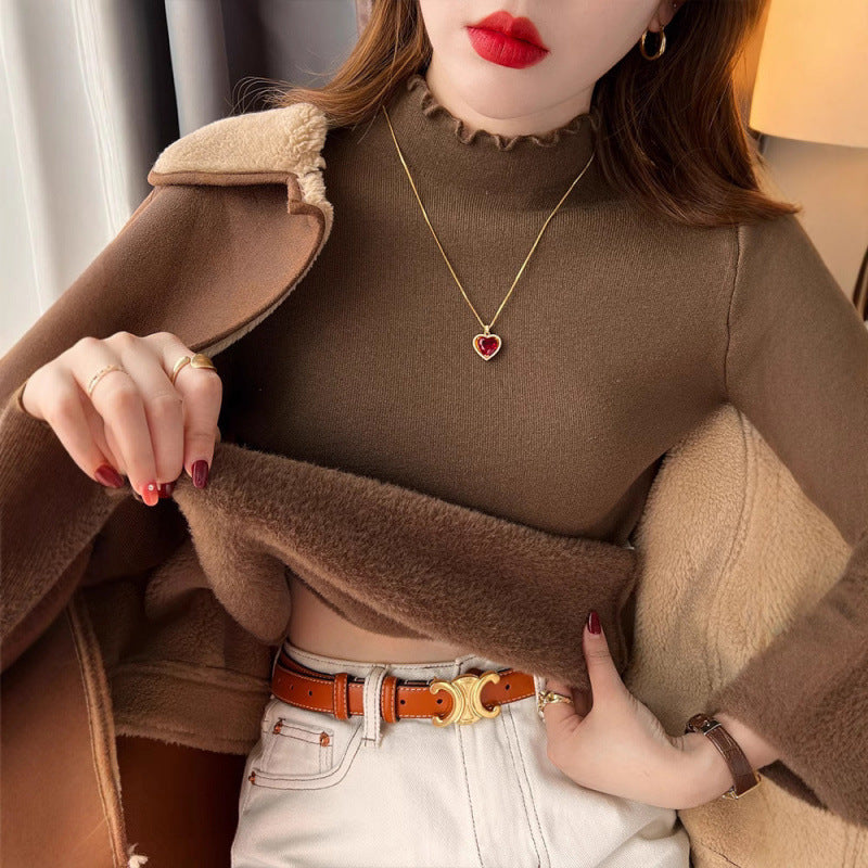 Damen Langarmshirt mit elegantem Rüschensaum Drune