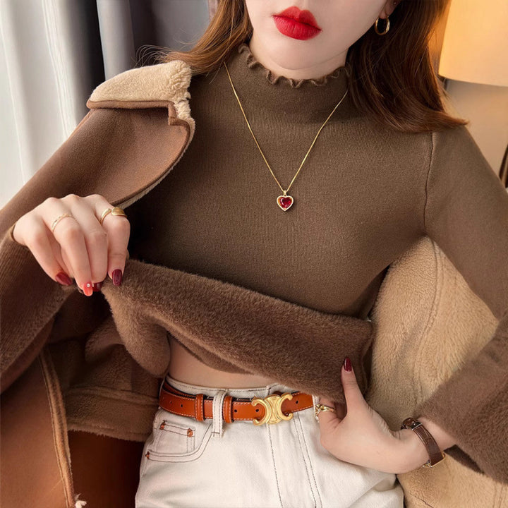 Damen Langarmshirt mit elegantem Rüschensaum Drune