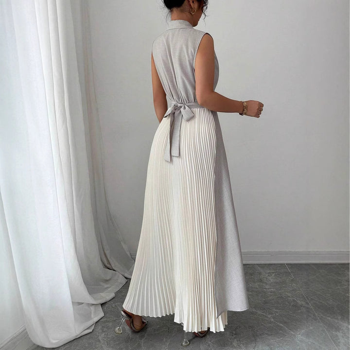 Damen Elegantes Kleid mit plissierten Details Drune