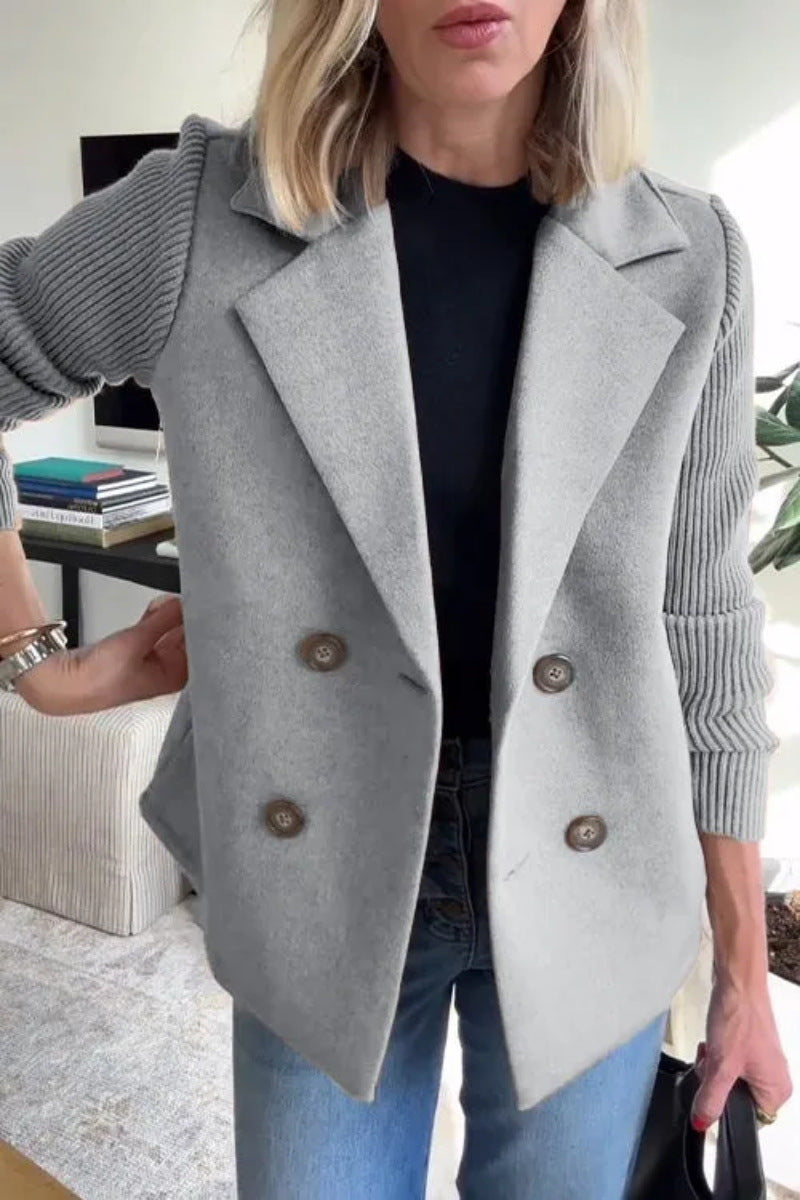 Damen Modischer Oversized-Blazer mit Doppelreihe Drune