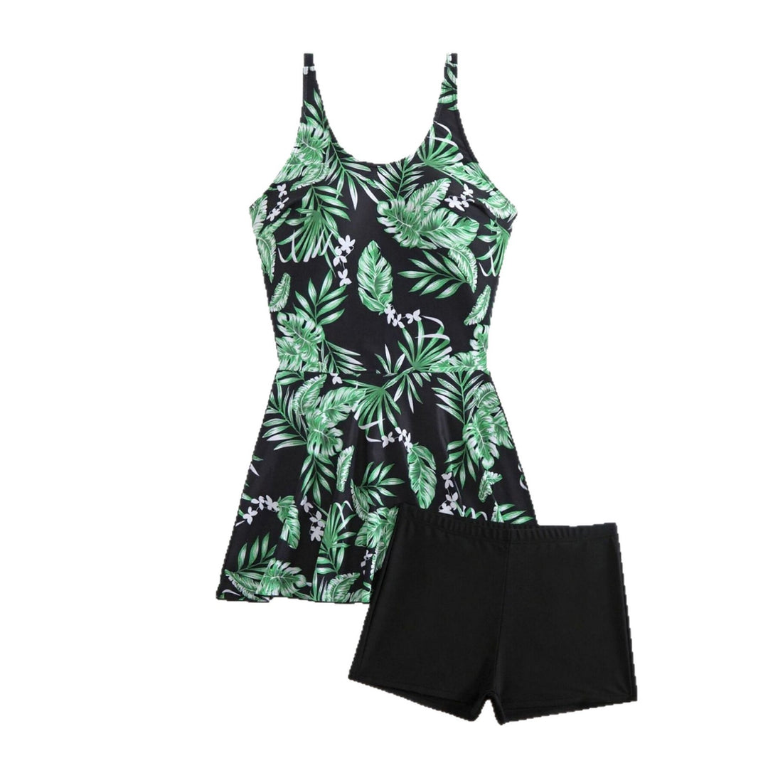 Damen Sportlicher Badeanzug mit floralem Design und integrierten Shorts Drune