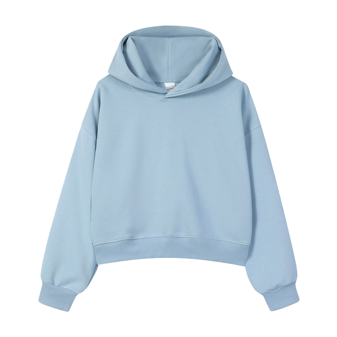 Damen modischer cropped Hoodie mit weitem Schnitt Drune