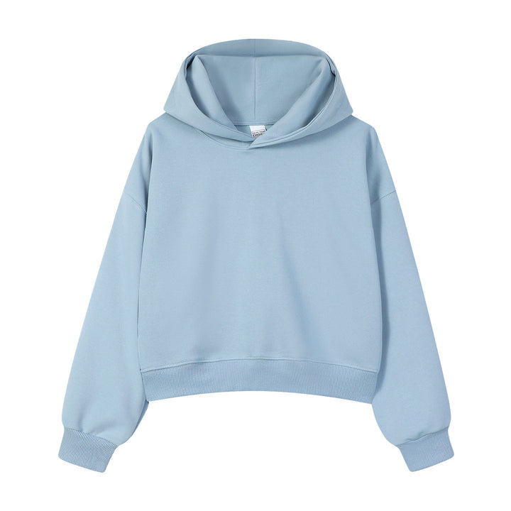 Damen modischer cropped Hoodie mit weitem Schnitt Drune