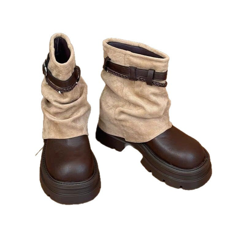 Damen Modische und Bequeme Stiefeletten Drune
