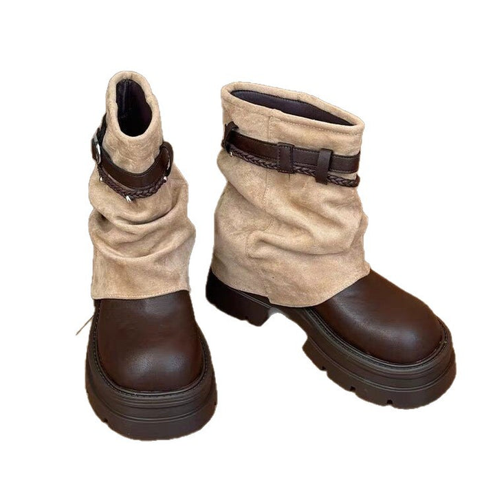 Damen Modische und Bequeme Stiefeletten Drune