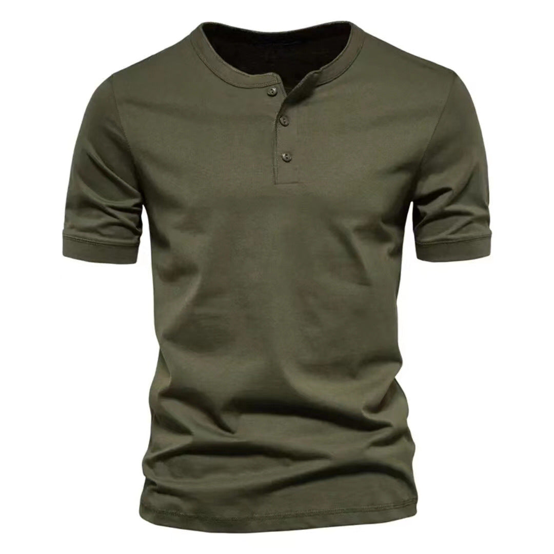 Herren Kurzarm-Henley-Shirt mit praktischer Knopfleiste und bequemer Passform Drune