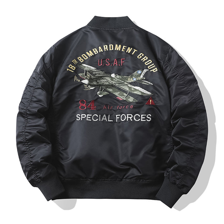 Herren Urbane Bomberjacke mit Stickereien Drune