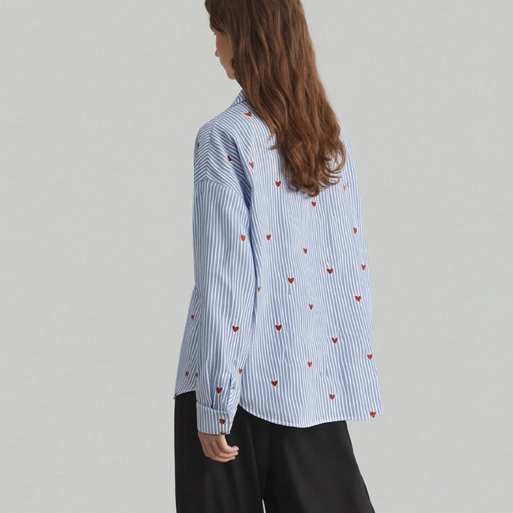 Damen Hemd mit romantischem Herzdesign Drune