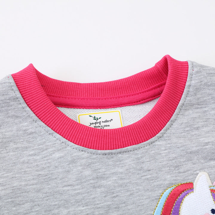 Mädchen Sweatshirt mit buntem Einhorn-Motiv Drune
