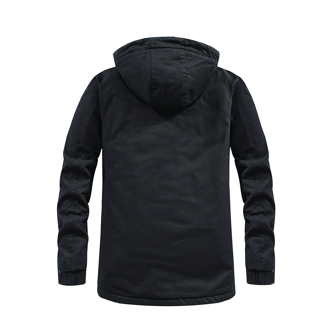 Herren Thermo‑Langparka im Fieldstil mit wärmender Plüschinnenseite und verdeckter Front Drune