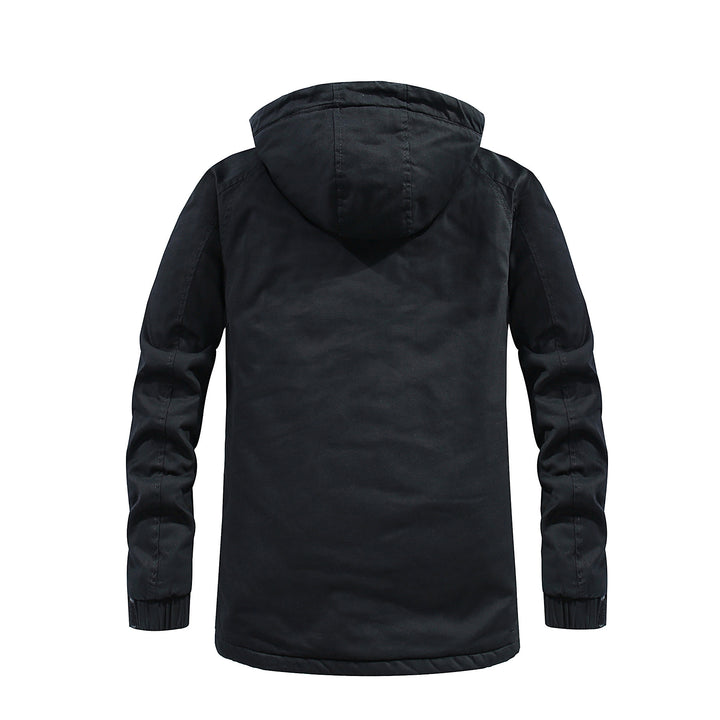 Herren Thermo‑Langparka im Fieldstil mit wärmender Plüschinnenseite und verdeckter Front Drune
