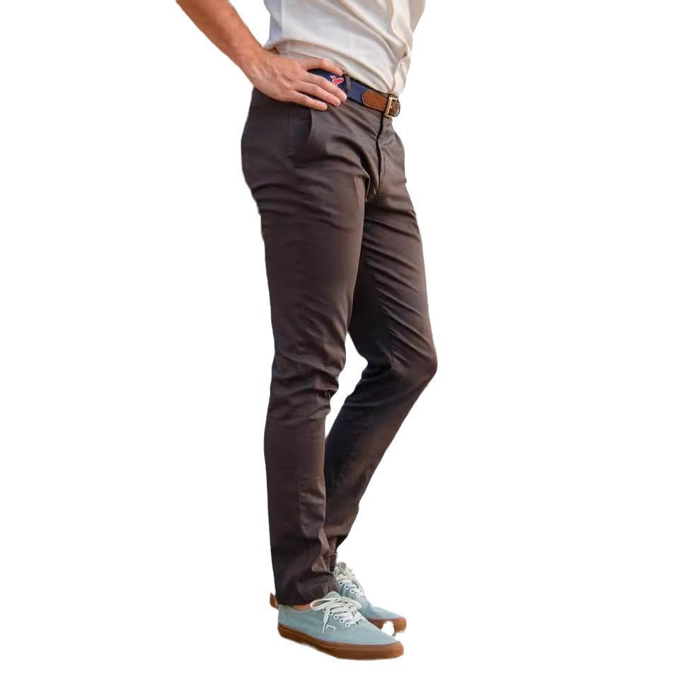 Herren Slim-Fit Chinohose aus atmungsaktivem Material Drune