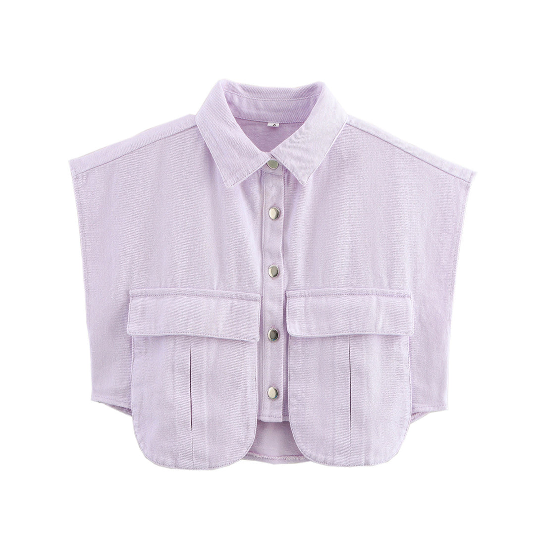 Damen ärmellose Utility-Bluse mit Taschen Drune