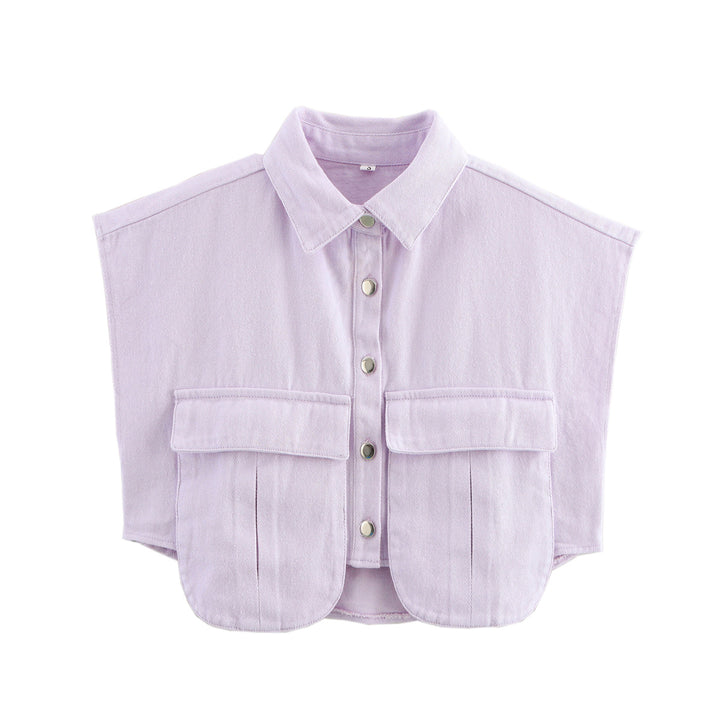Damen ärmellose Utility-Bluse mit Taschen Drune