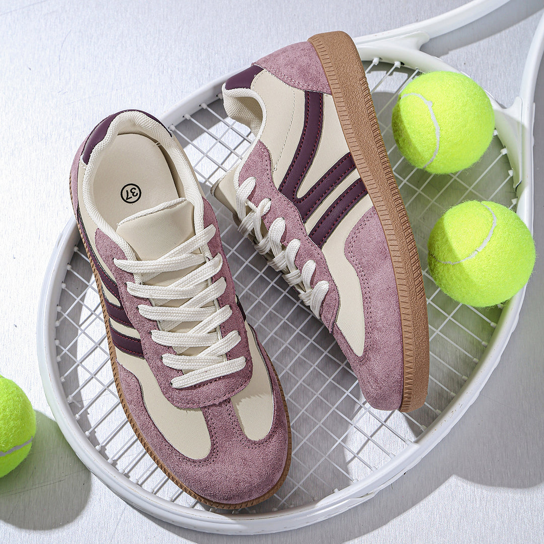 Damen Retro-Sneaker mit Gumsohle und gepolsterter Innensohle Drune