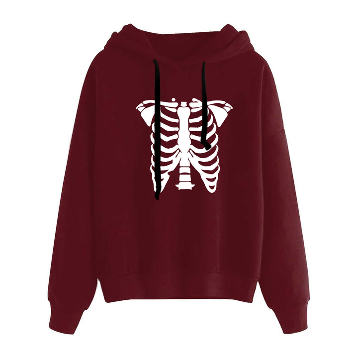 Damen nan lässiger Oversize Kapuzenpullover mit Herz‑und‑Pfotenprint, Kordelzug und gerippten Bündchen Drune