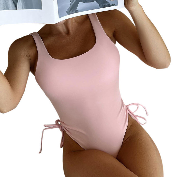 Damen Hochgeschnittener Badeanzug mit seitlichen Schnürdetails Drune