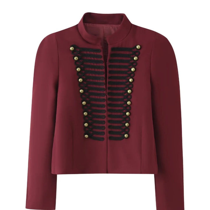Damen Kurzjacke im hussareninspirierten Design mit Stehkragen und Zierkordeln Drune