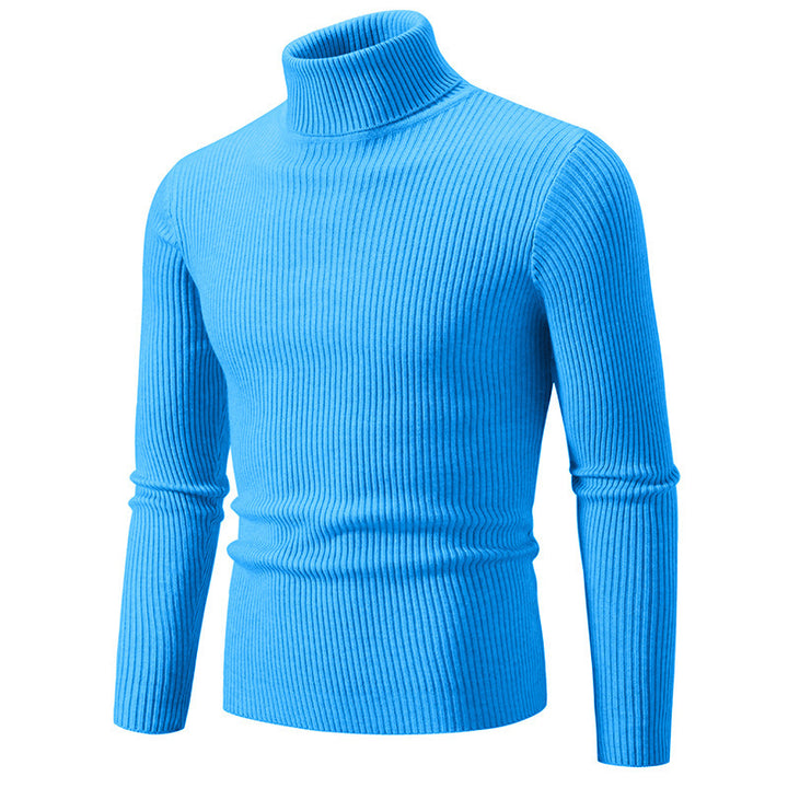 Herren Rollkragenpullover aus fein geripptem Material Drune