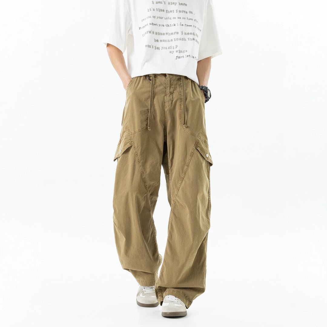 Herren Extraweite Baggy‑Cargohose im Utility‑Workwear‑Look mit elastischem Bund Drune