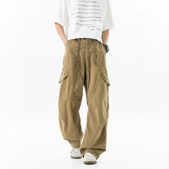 Herren Extraweite Baggy‑Cargohose im Utility‑Workwear‑Look mit elastischem Bund Drune