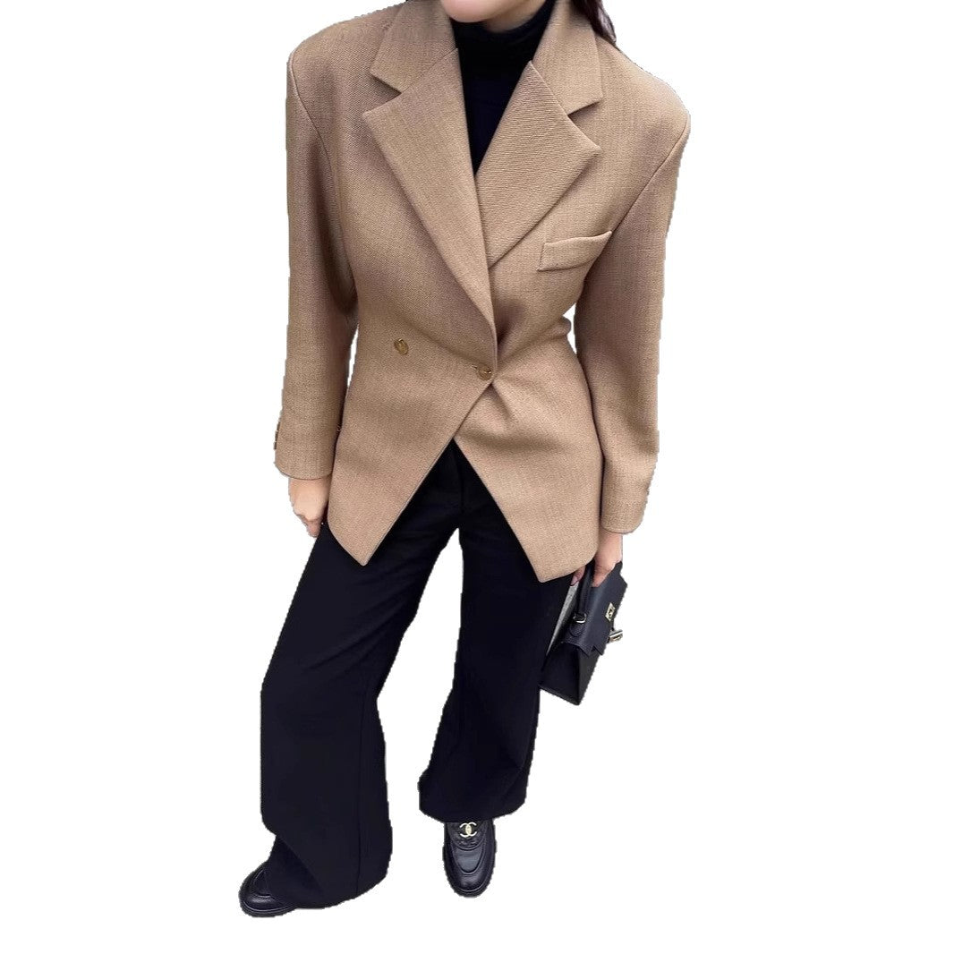 Damen Eleganter Zweireiher Blazer im modernen Schnitt Drune