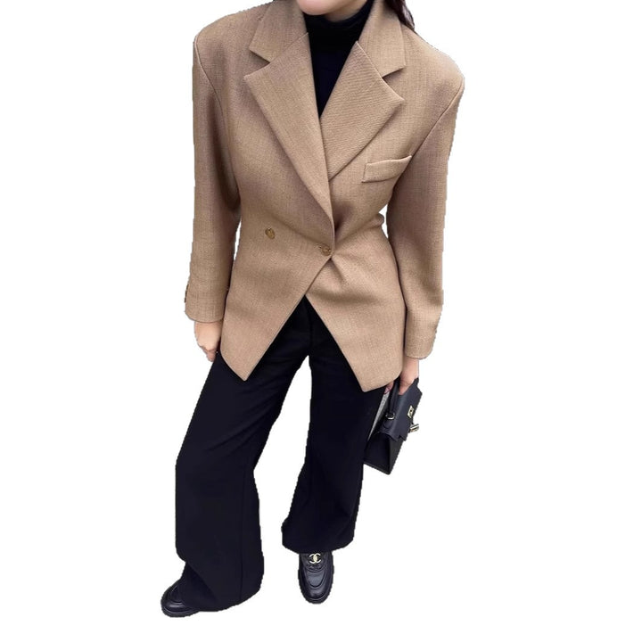 Damen Eleganter Zweireiher Blazer im modernen Schnitt Drune