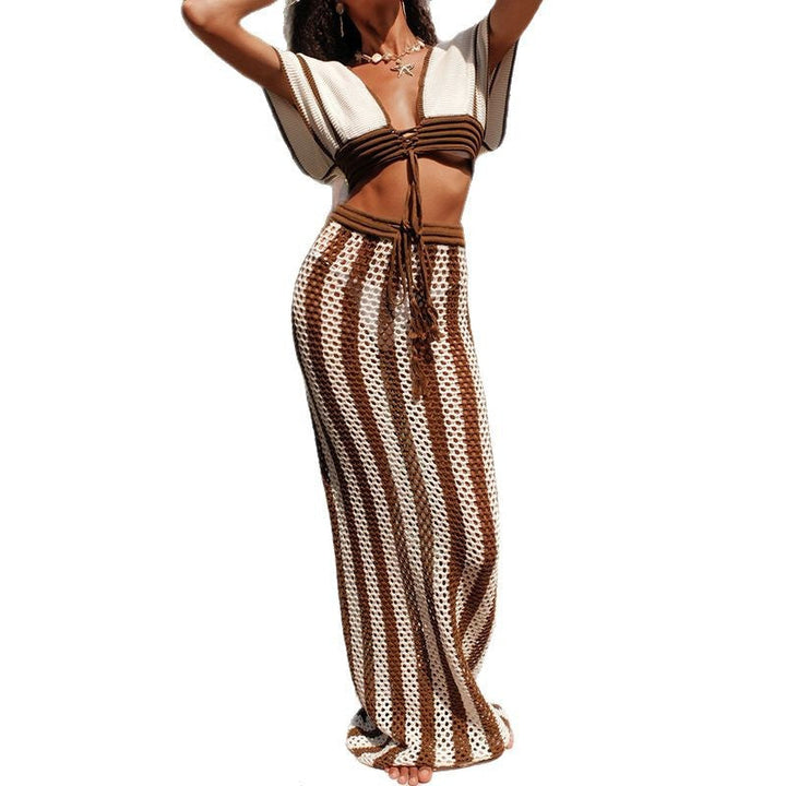 Damen Crop-Top und eleganter Palazzo-Hose Set Drune