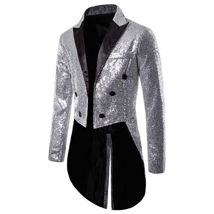Herren Pailletten-Blazer im eleganten Schnitt mit asymmetrischem Design Drune