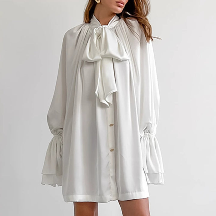 Damen Modisches Hemdblusenkleid mit eleganten Schulterdetails Drune
